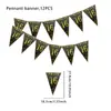 Vendas Diretas de Fábrica Transfronteiriças Popular Preto e Dourado Banners de Aniversário Decoração de Festa Montagem de Ambiente Banner Bunting