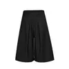 D2509 Estilo Retro Americano Unissex Tendência Design Plissado Calças Masculinas Largas Casuais Curtas Cropped