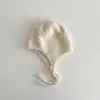 Chapéu Infantil Outono Inverno Novo Chapéu de Tricô Liso Meninos Meninas Quente à Prova de Vento Chapéu com Proteção para Orelhas de Bebê
