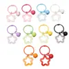 Kit de Materiais Colorido Transparente Vazado Estrela de Cinco Pontas Sino Chaveiro Redondo Gancho de Bolsa DIY Feito à Mão Corrente de Celular