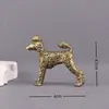 Latón Vintage Sólido Perro Caniche Pequeño Bronce Teddy Latón Perro Zodiacal Artesanías Bronce Adornos Mascota de Té