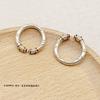Anillo de gato de la suerte auspicioso de plata de 999.9 pies con detalles dorados diseño retro de nicho estilo nacional suerte personalidad temperamento joyería