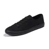 Zapatos de lona blancos con grulla de almohada para mujer, versión coreana, totalmente negros, adelgazantes, versátiles, negro puro, transpirables, zapatos de trabajo de suela plana, de suela fina, para mujer