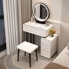 Penteadeira para Apartamento Pequeno Quarto Moderna Simples Luxo Leve High-End Ardósia Madeira Maciça Mesa de Maquiagem Penteadeira Integrada