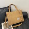Bolsa de Hombro Grande Capacidad Estilo Coreano para Mujer 2024 Nueva Llegada Bolso de Lona de Terciopelo Moderno Bolso de Clase para Estudiante Bolso Cruzado