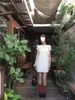 Vestido Blanco Primer Amor de Verano, Holgado y Dulce, Vestido de Manga Corta con Cuello Peter Pan que Reduce la Edad, Falda Corta para Personas Bajas, Blanco