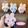 Pingente de Pelúcia de Coelho Macio e Fofo Decoração de Mochila Cartoon Feminina Chaveiro Pequeno Presente Fornecimento Atacado