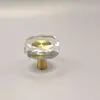Gabinete Minimalista Moderno de Lujo Ligero Puerta de Armario Cajón Base de Latón Vidrio Manija de Cristal Agujero Único Manija Pequeña