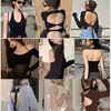 Sujetador de Espalda Descubierta con Cierre Frontal y Cuello Halter Hermoso para Mujer, Estilo de Verano Delgado, Triángulo Pequeño sin Tirantes, Sujetador Delgado Invisible con Espalda Descubierta
