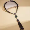 Cadena de Suéter Retorcida con Forma de Serpiente, Gota de Agua, Abalorios de Cristal y Pedrería, Estilo Europeo y Americano, Collar Vintage de Corte, Único y de Alta Gama para Mujer