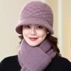 Gorro de invierno cálido con forro polar para madres, para compras, resistente al viento, con protección para los oídos, de punto, para mujeres de mediana edad y mayores, con lengua de pato y pelo de conejo, de lana para mujeres.