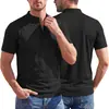 Sitio web independiente transfronterizo verano hombres cuello camisero algodón perlado sarga Polo, estilo americano, transpirable, casual, color liso, manga corta