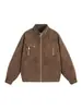 Chaqueta de Piel Sintética para Hombre Tangkez, Nueva Otoño Vintage Tendencia Marca Cuello Alto Versátil Casual Chaqueta Cardigan Abrigo
