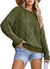 Suéter Amazon para Mujer Cuello Redondo Bloque de Color Top 2025 Otoño Grueso Tejido de Cable Chaqueta Pulóver Ropa Interior de Invierno Europea y Americana