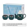 Juego de Tetera Floral Cerámica Juego de Regalo, Personalizable con Logotipo, Incluye una Tetera y Cuatro Tazas, Adecuado para el Té de la Tarde, Cerámica Resistente a Altas Temperaturas