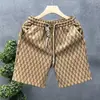 Shorts Casuais de Luxo Leve Masculinos Verão Estampa de Letras Moda Calças Versáteis Masculinas Praia Retas Largas