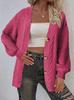 2025 Otoño Europeo y Americano Nuevo Transfronterizo Exportación Cuello en V Mangas de Linterna Cardigan Tejido Suéter Chaqueta Sexy Holgado para Mujer