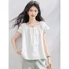 Ropa de Mujer de Comercio Exterior en Stock, Fotos Reales, Nuevo Estilo Coreano Verano 2026 Versátil Holgada de Manga Corta Camisa Top para Mujer Verano