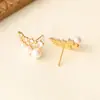 2025 Novo Clipe de Orelha de Pérola de Luxo Acessível Micro-Pavimentado com Zircônia Brilhante Brincos de Moda Elegante de Nicho Brincos Novos Personalizados