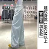 Pantalones de Trabajo Azul Marino de Secado Rápido para Mujer, Primavera y Otoño 2026 Nuevos Pantalones Deportivos de Estilo Americano de Cintura Alta y Pierna Recta, Pantalones Sueltos de Pierna Ancha