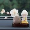 Nuevos Adornos Dorados de Loto para la Carrocería del Coche Decoración para la Consola del Coche Nuevo Loto Dorado Cuerpo de Buda Interior de Coche Creativo
