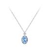 Collar y pendientes de plata de ley S925 con diseño de corazón de ensueño del océano y circonita azul hielo para mujer