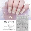 MEETSWEET Flor de luna nueva negro y blanco oro y plata estrella Luna adhesivo impermeable pegatinas para uñas pegatinas de uñas sueño
