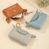 Cartera de Monedas con Cremallera de PU Clásico con Textura de Grano Bolso de Bolsillo Pequeño Portátil Bolsita para Efectivo Portatarjetas de Identificación Multifuncional Bolsita para Lápiz Labial