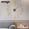 Reloj de pared Artístico DIY de Moda para Sala de Estar, Tamaño Grande, Europeo 3D Simple Silencioso Decorativo