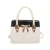 Bolsa Pequeña Cuadrada de Gran Capacidad con Textura Elegante y Moño, Nueva Colección Otoño 2026, Casual Simple, de un Hombro, Cruzada, de Mano para Mujer