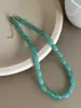 Colar Azul de Miçangas de Verão, Versátil para Camadas, Corrente de Clavícula Fresca e Sofisticada, Estilo Férias de Verão, Retrô e Versátil