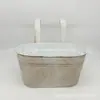 Jiajian Fabricante Fornece Vasos de Ferro com Ganchos, Vasos Decorativos com Estampa de Flores Artificiais, Baldes de Braço Suspensos e uma Coleção da Série Vintage