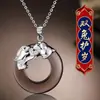 Collar con Colgante para Hombre Moderno Elegante Sencillo Versátil Obsidiana Hebilla de Seguridad Plata de Ley S925 Joyería para Mujer