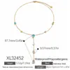 Colar Transfronteiriço Yuhui em Aço Titânio com Zircônia Colorida em Formato de Gota, Corrente em Y, Banhado a Ouro Real, Colar em Aço Inoxidável que Mantém a Cor