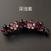 Grampo de Banana Elegante com Pedras Flor de Ameixa Clip Vertical Simples Coreano com Dentes Grampo Antiderrapante Acessório de Cabelo Ferramenta de Penteado para Rabo de Cavalo