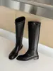 Botas de Cano Alto para Mulheres, Estilo Coreano, Bico Redondo, Salto Bloco, Simples, Versáteis, Emagrecedoras, De Alta Classe, Cano Reto, Botas de Cavaleiro
