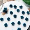 Joyería de uñas tallada con diseño de rosa teñida azul vintage, accesorios para decoración de uñas con flores de rosa Guofeng mixtas