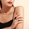Transfronteiriço Europa e Estados Unidos oval pegajoso broca grande anel de vidro titânio banhado a aço 18K anel de ouro real retro luz de luxo mão jóias