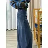 Jeans Azules Vintage de Pierna Ancha para Mujer, Nuevo Estilo de Primavera, Adecuados para Tallas Grandes y Figuras en Forma de Pera, Cintura Alta, Corte Holgado, Adelgazantes, Pantalones de Largo hasta el Suelo