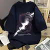 Camiseta de Algodão Puro com Estampa de Letras de Manga Curta, Novo Design Estilo Europeu e Americano para Homens e Mulheres, Top Solto de Rua Hip-Hop para o Verão