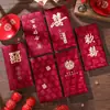 Sobres Rojos de Boda Modelo Nuevo 2026: Sobres de Regalo Especiales de Mil Yuanes con Caracteres Felices en Relieve Dorado para Regalos de Boda