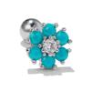 Estilo Pastoral Retro Dos Tonos Flor Hueso de Oreja Clavos Oro de 18K No Desvanecible Pendientes Pequeños Joyería para Piercing Transfronteriza Venta al por Mayor Exquisito