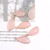 Pétalos de Gota de Agua Facetados Cristal Blanco Natural Bolsita Borde Dorado Colgante Amatista Cristal Rosa Material para Collar Pendientes DIY