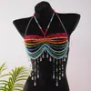 Cadena de Pecho con Perlas Europeas y Americanas Transfronteriza Chaleco Halter con Borlas Cadena Corporal Bikini Accesorios de Playa Venta al por Mayor