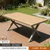Mesas y sillas de ocio para exteriores de madera y plástico anticorrosivas para patios, jardines al aire libre, balcones, puestos exteriores, cafeterías y áreas de comedor