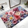 Explosões de som ao agitar flor três-dimensional lama de diatomáceas tapete absorvente banheiro flores 3D secagem rápida antiderrapante tapete para os pés transfronteiriço