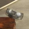Pulsera Étnica Retro Plata Estilo Europeo y Americano Grabada Abierta Ancha Moda Personalidad Plata Miao Hacer Vieja Joyería Antigua