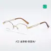 Armazón Óptico Ultra Ligero de Titanio Estilo Old Money Serie Gris para Mujer, Aspecto Natural, Estilo Lujo Ligero, con Lentes Graduados M2024606