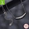 Collar de diamantes Mosan con sonrisa de plata, cadena de clavícula de plata S925 clásica y sencilla de alta calidad.