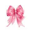 Decoración del Día de San Valentín: Adorno de lazo de cinta de corazón rosa, pegatina electrostática para puerta y ventana de vidrio, ambiente floral